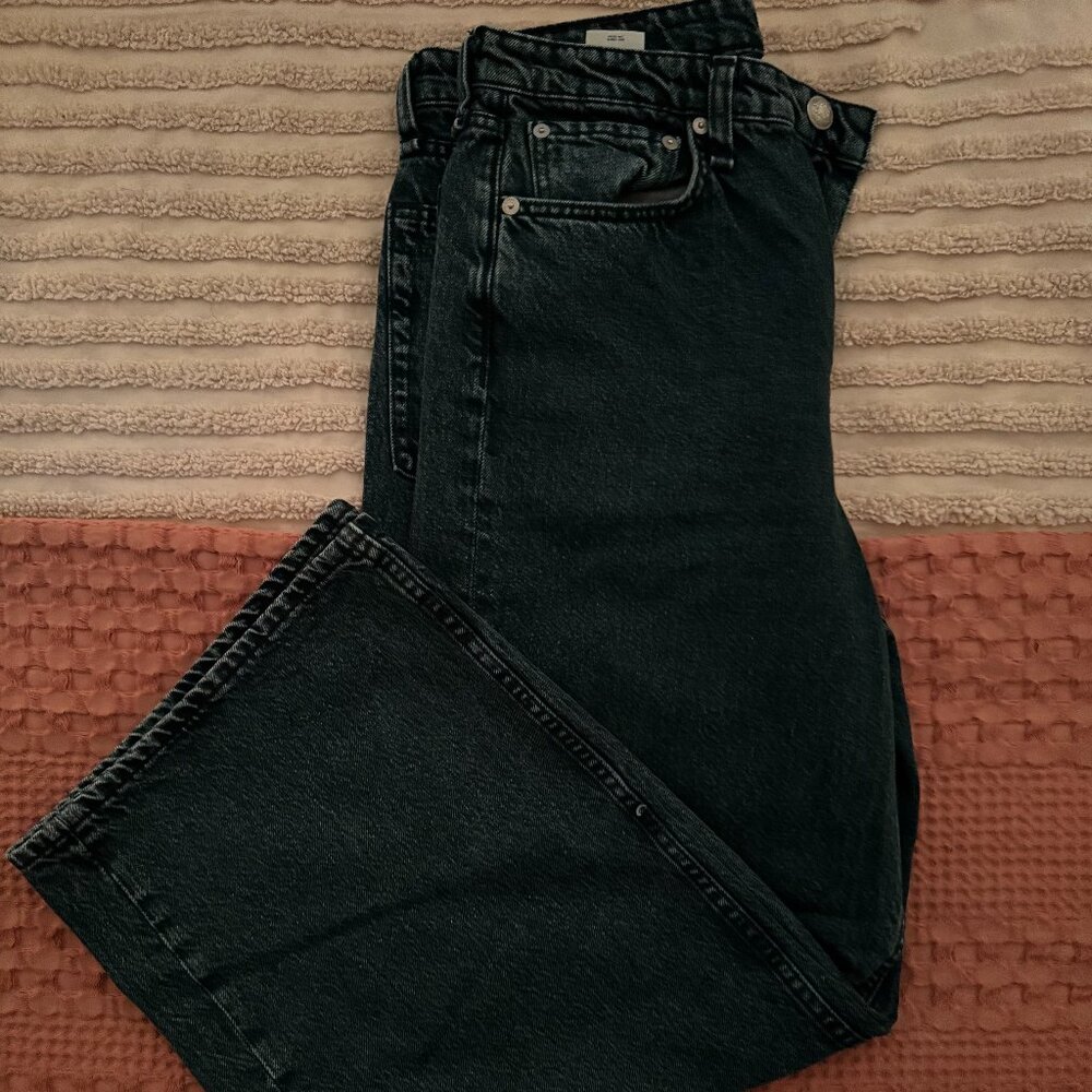 NWOT Rag and Bone Deep Blue High Rise Wide Leg Button Fly Jeans / never worn - Picture 2 of 8